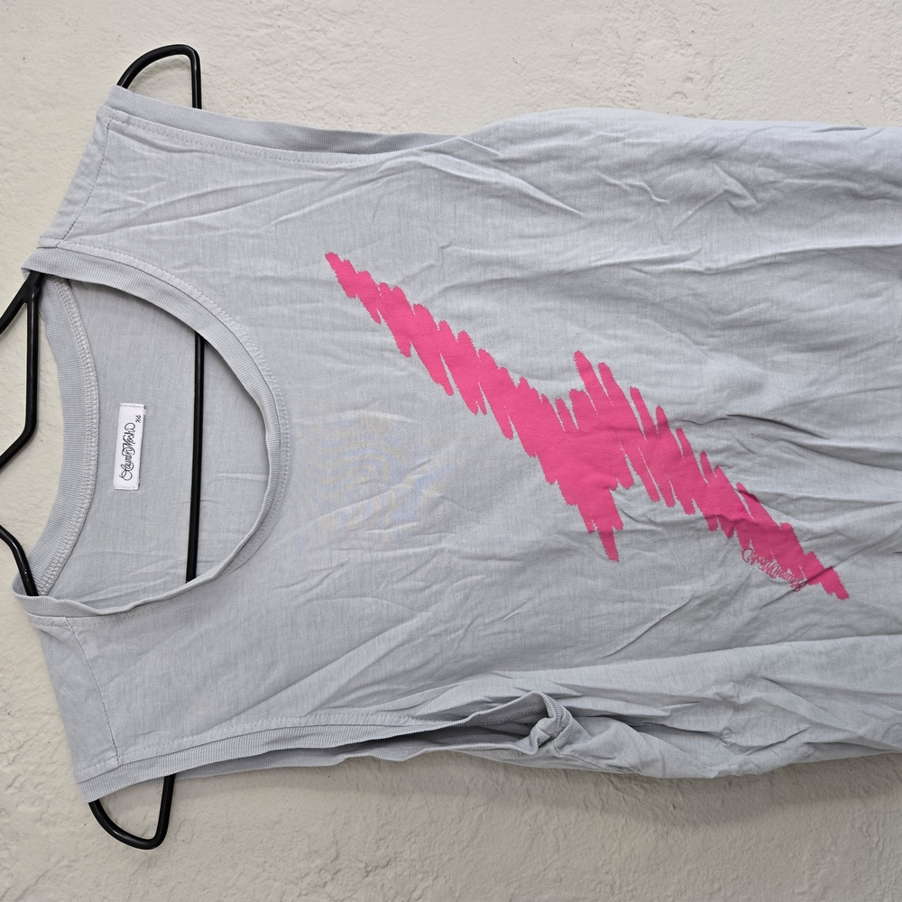 Chaser Gray Tank Top with Pink Lightning Bolt